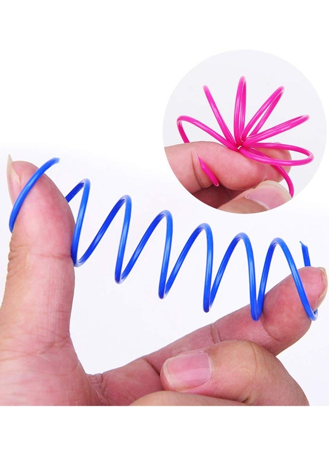 12 قطعة من ألعاب القطط اللولبية الملونة والمتينة المصنوعة من البلاستيك، لعبة تفاعلية إبداعية للقطط للضرب والعض والصيد، ألعاب للقطط الصغيرة لتمضية الوقت والتخلص من التوتر والحفاظ على اللياقة البدنية. - Image 3